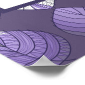 Mark 4:35 Fish Head Blätter Lilac Poster (Ecke)