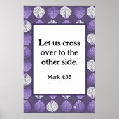 Mark 4:35 Fish Head Blätter Lilac Poster (Vorne)