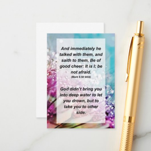 Mark 6:50 Und sofort sprach er mit ihnen und Begleitkarte (Vorderseite/Rückseite Beispiel)