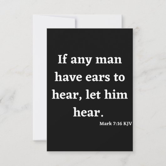 Mark 7:16 KJV Bible Scripture Grußkarte Karte (Vorderseite)