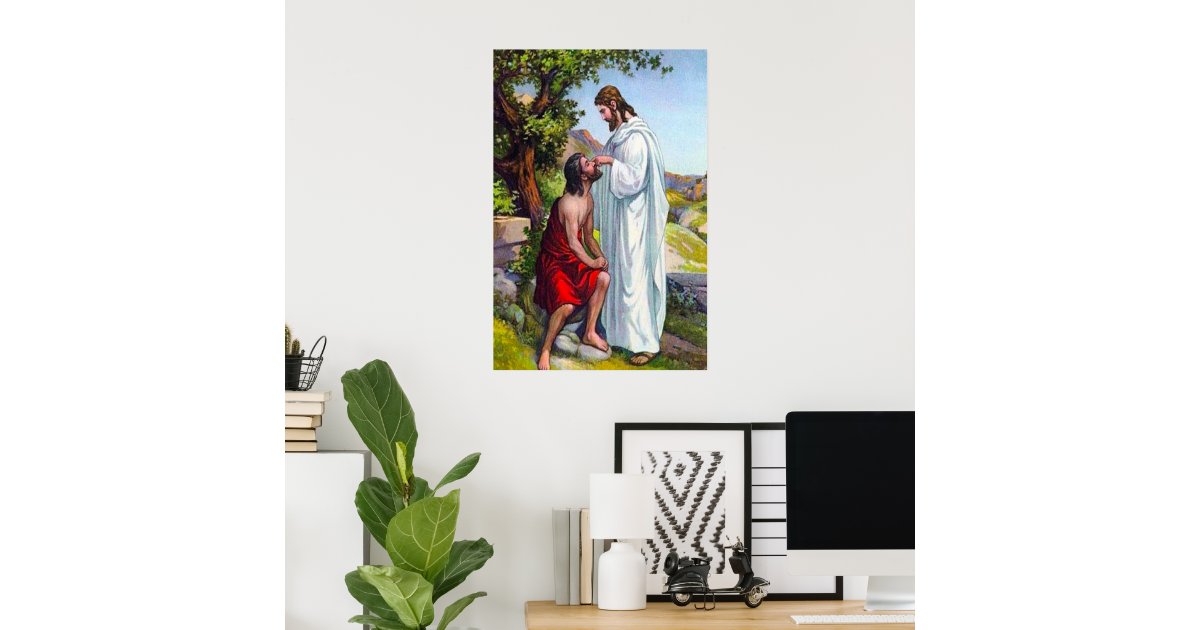 Mark 8:22-26 Jesus heilt einen Blinden Mann Poster | Zazzle.de
