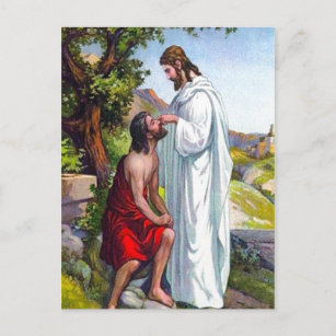 Mark 8:22-26 Jesus heilt einen Blinden Mann Postka Postkarte