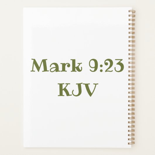 Mark 9:23 Bible Verse Kalender Planer (Rückseite)