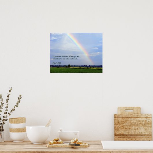 Mark 9:23 Regenbogen Poster (Küche)
