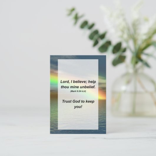 Mark 9:24 Herr, ich glaube; hilf dir, meinen Ungla Begleitkarte (Stehend Vorderseite)