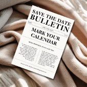Mark Calendar Classic Bulletin Newspaper Wedding Save The Date