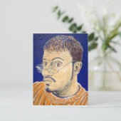 Mark E Westerfield Self Portrait Orange White Blue Postkarte (Stehend Vorderseite)