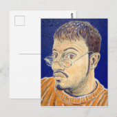 Mark E Westerfield Self Portrait Orange White Blue Postkarte (Vorne/Hinten)