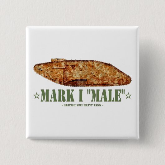 Mark I Male Weltkrieg Erster britischer Schwerpunk Button (Vorderseite)