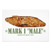 Mark I Male Weltkrieg Erster britischer Schwerpunk Fotodruck (Vorne)