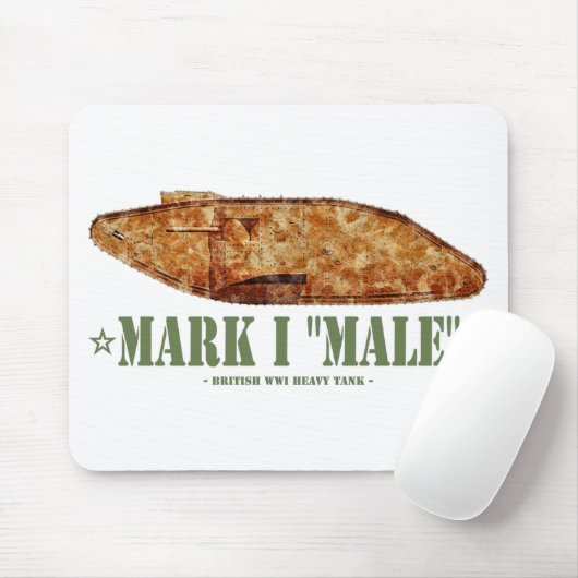 Mark I Male Weltkrieg Erster britischer Schwerpunk Mousepad (Mit Mouse)