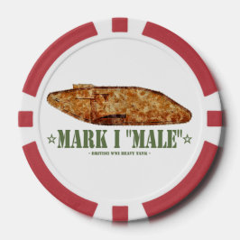 Mark I Male Weltkrieg Erster britischer Schwerpunk Pokerchips