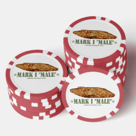 Mark I Male Weltkrieg Erster britischer Schwerpunk Pokerchips