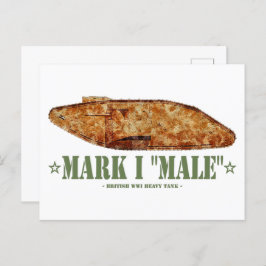 Mark I Male Weltkrieg Erster britischer Schwerpunk Postkarte