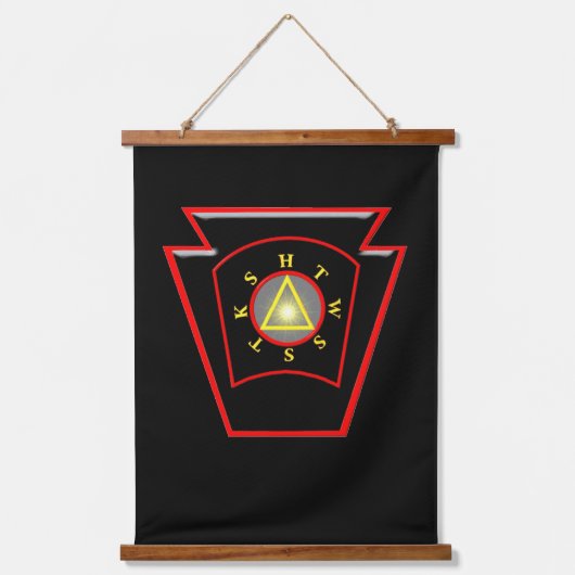 Mark Master / Royal Arch Mason Wandteppich Mit Holzrahmen (Vorderseite)