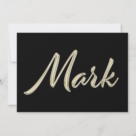 Mark Name white gold Handwriting Karte (Vorderseite)