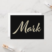 Mark Name white gold Handwriting Karte (Vorderseite/Rückseite Beispiel)