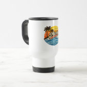 Mark Retro Sunset Name Design Reisebecher (Vorderseite Links)