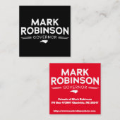 Mark Robinson für Gouverneur 2024 Quadratische Visitenkarte (Vorne/Hinten)