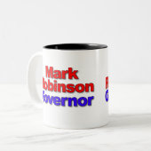 Mark Robinson für Gouverneur 2024 Zweifarbige Tasse (Vorderseite Links)