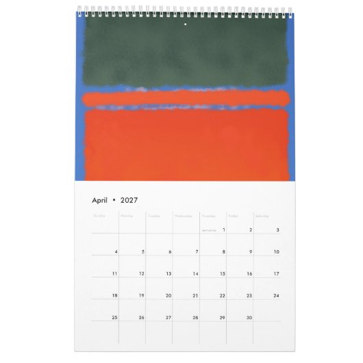Mark Rothko Kunst im digitalen Stil Kalender (Apr 2027)