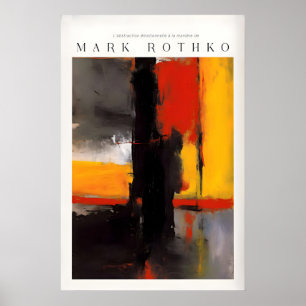 Mark Rothko Stil Fette Schwarz und Gelbe Abstrakti Poster