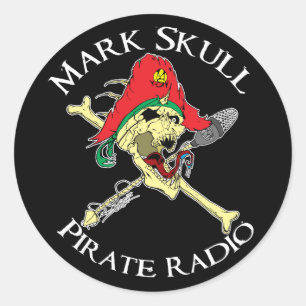 Mark Skull Pirate Radio Aufkleber