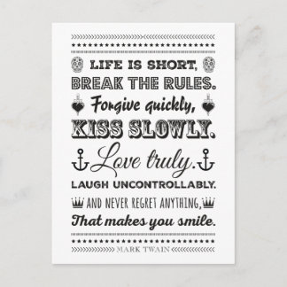 Mark Twain - Break the Rules Postkarte