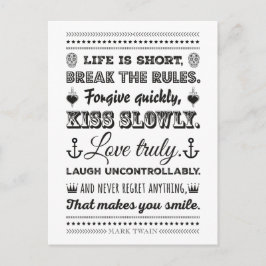 Mark Twain - Break the Rules Postkarte