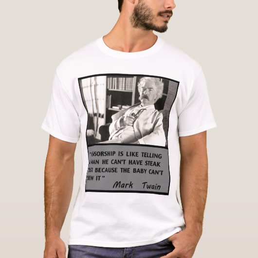 Mark Twain gegen Zensur T-Shirt (Vorderseite)