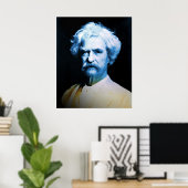Mark Twain in Blue Poster (Heimbüro)