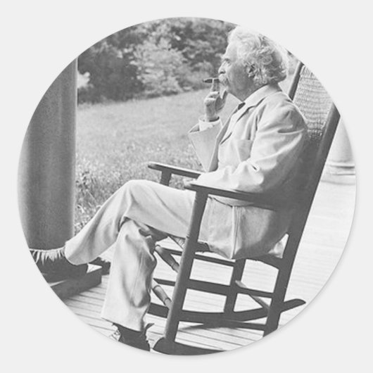 Mark Twain in Rocking Chair Stickers (Vorderseite)
