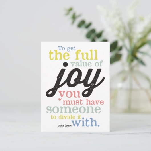 Mark Twain - Joy Postkarte (Stehend Vorderseite)