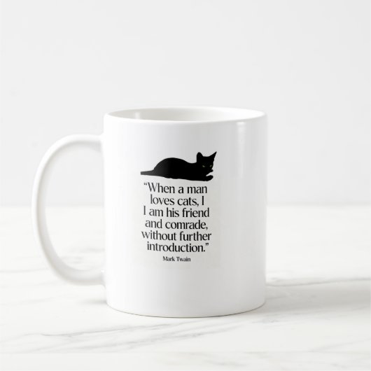Mark Twain Katzen Zitat Tasse (Links)