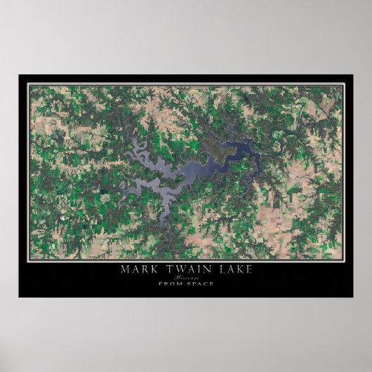 Mark Twain Lake Missouri Satellite Poster Karte (Vorne)