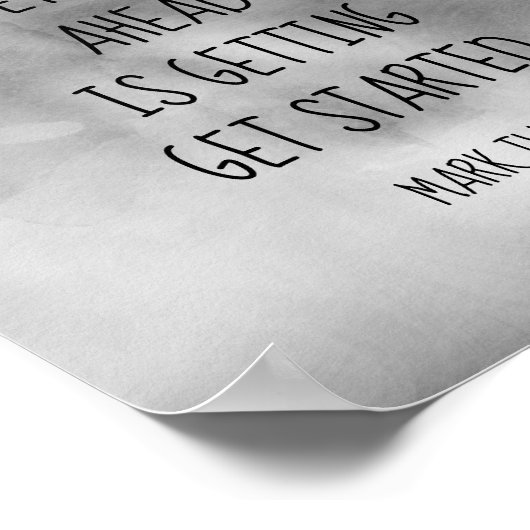 Mark Twain literarisches Zitat Poster Graue Wasser (Ecke)