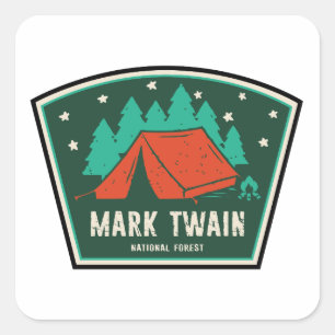 Mark Twain National Forest Camping Quadratischer Aufkleber