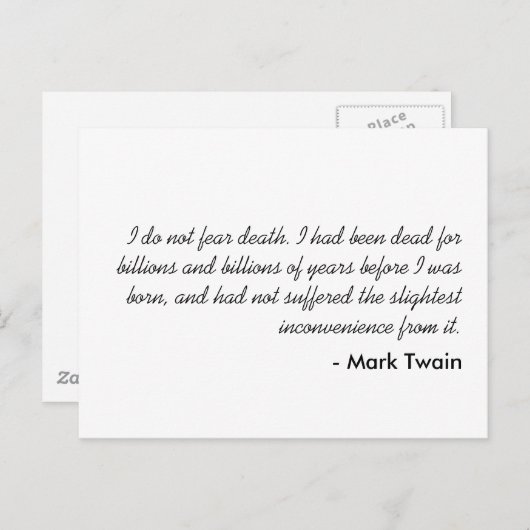 Mark Twain Postkarte (Vorne/Hinten)