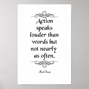 Mark Twain Zitat, Action-Reden Poster