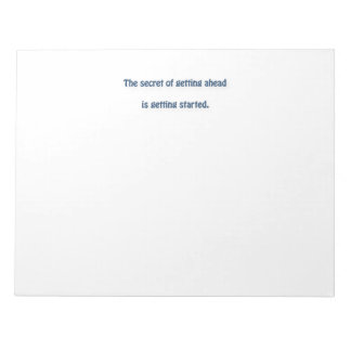 Mark Twain Zitat - Das Geheimnis, voran zu kommen, Notizblock