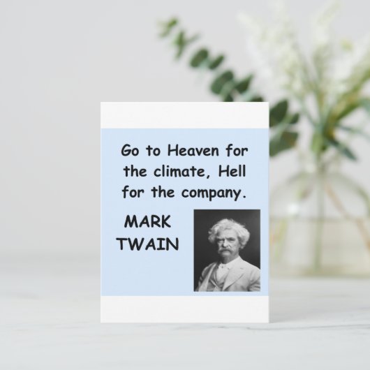Mark Twain Zitat Postkarte (Stehend Vorderseite)