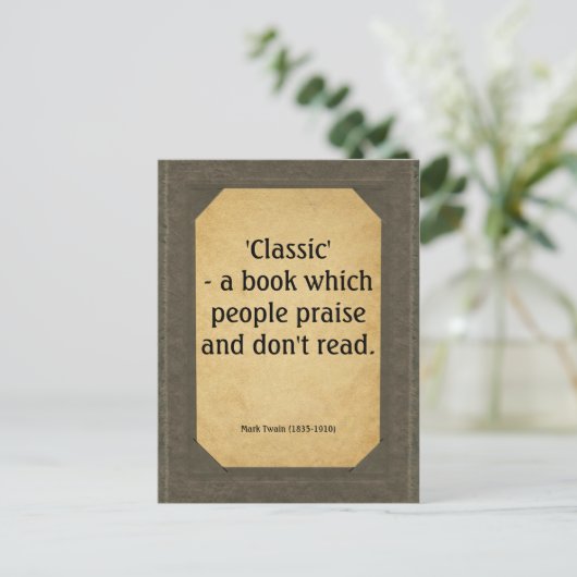 Mark Twain zitiert Bücher Postkarte (Stehend Vorderseite)