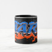 Mark Vorname Name Graffiti blue orange Tasse (Zentrum)