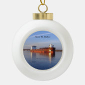 Mark W. Barker ball oder Schneeflocke Keramik Kugel-Ornament (Vorderseite)