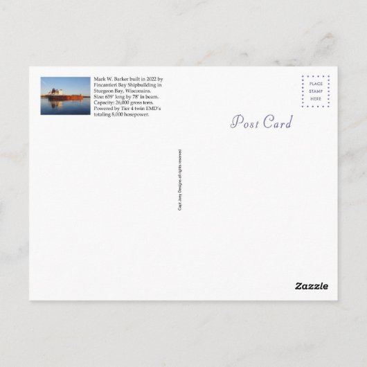 Mark W. Barker Post Card Postkarte (Rückseite)