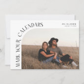 Mark Your Calendars White Curved Frame Photo Save The Date (Vorderseite)