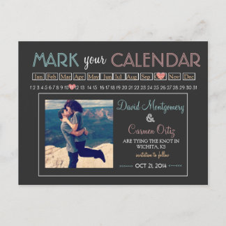 "Mark your Calender" Save the Date Ankündigungspostkarte