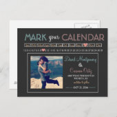 "Mark your Calender" Save the Date Ankündigungspostkarte (Vorne/Hinten)