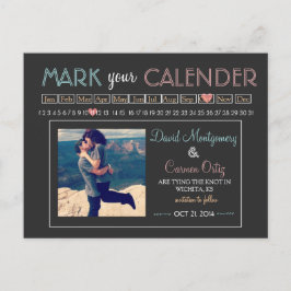 "Mark your Calender" Save the Date Ankündigungspostkarte