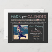 "Mark your Calender" Save the Date Ankündigungspostkarte (Vorne/Hinten)